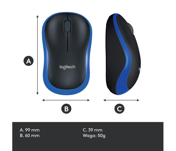 Logitech M185 niebieska - 69076 - zdjęcie 10